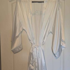 The Bride Elegant White Satin Robe Size L